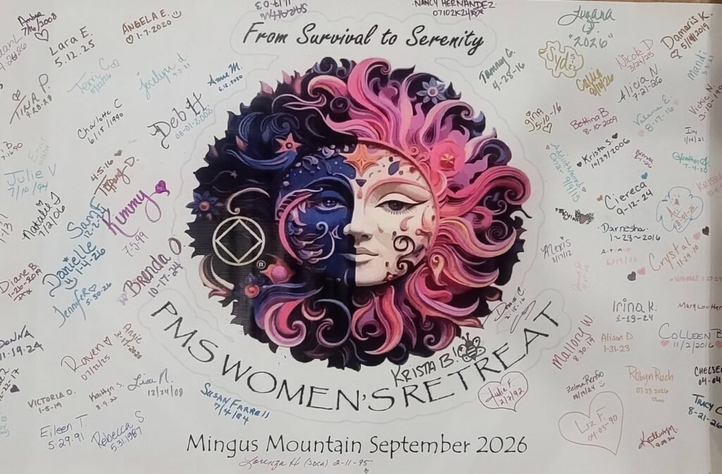 PMS Women's Retreat 2026 signed retreat board